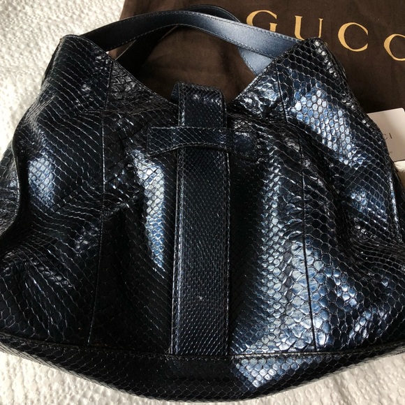AUTHENTIC Gucci Midnight Blue Python Hobo - Picture 3 of 8